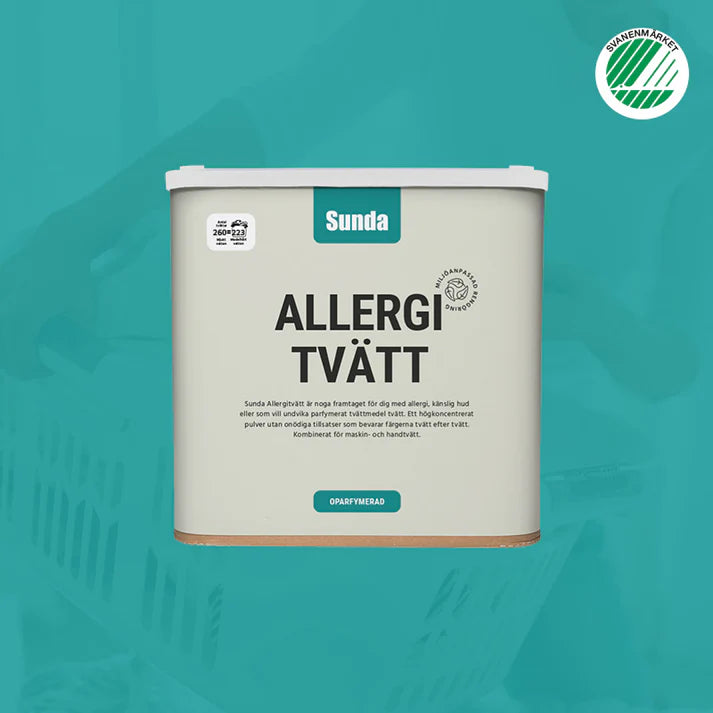 Sunda Tvättmedel Pulver Allergivänligt 260 tvättar