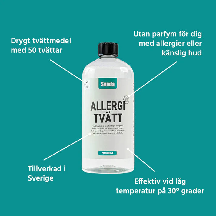 Sunda Tvättmedel Flytande Allergivänlig 50 tvättar