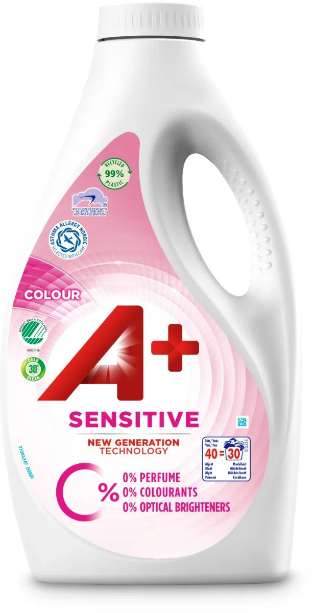 A+ Sensitive Colour Flytande Tvättmedel 880ml