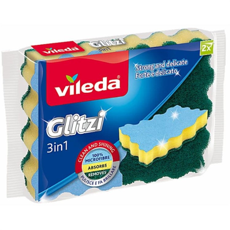 Vileda Glitzi 3in1 Skrubbsvamp 2-Pack