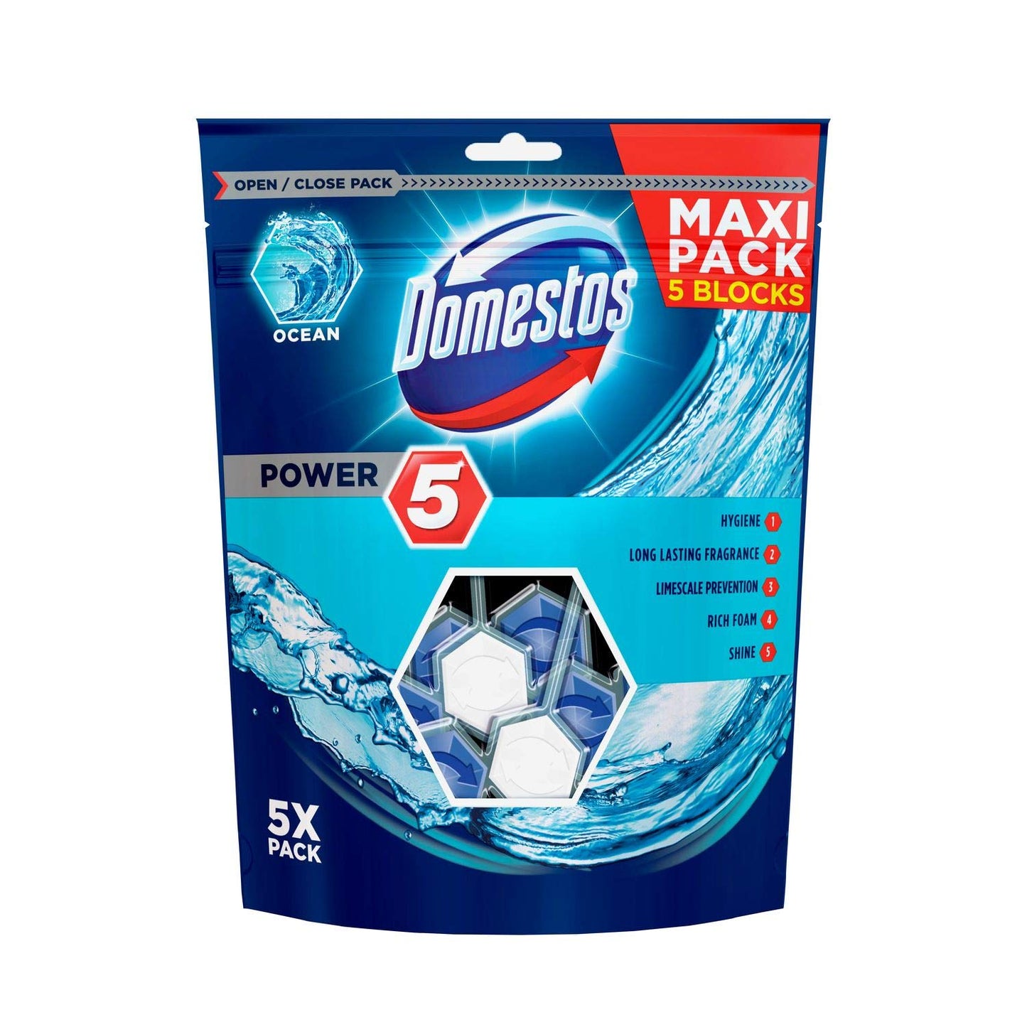 Domestos Power WC-block 5-Pack Ocean