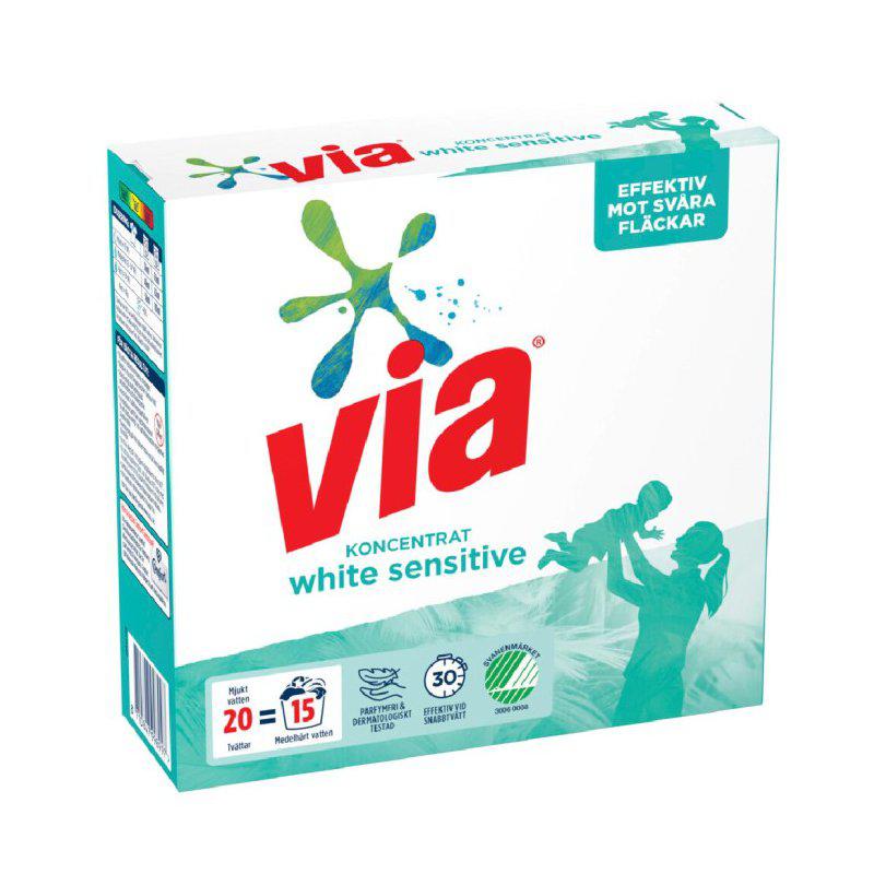 Via Tvättmedel White Pulver 750g