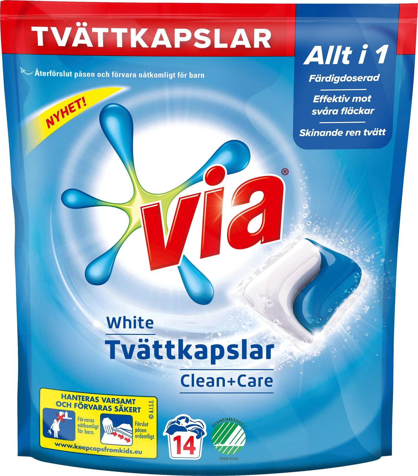 Via Tvättkapslar White 14-Pack